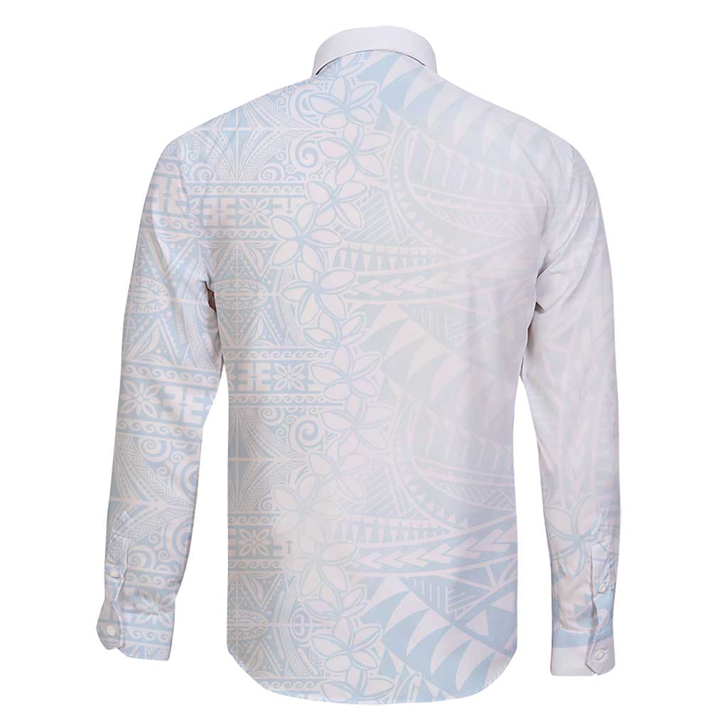 White Sunday Family Matching Short Sleeve Bodycon Dress and Hawaiian Shirt Plumeria Tatau Mix Tapa