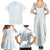 White Sunday Family Matching Summer Maxi Dress and Hawaiian Shirt Plumeria Tatau Mix Tapa