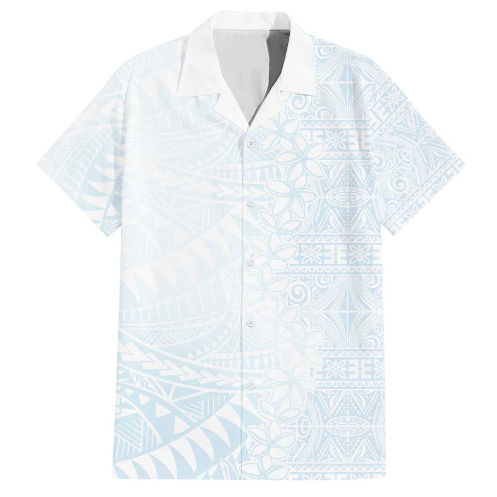 White Sunday Family Matching Tank Maxi Dress and Hawaiian Shirt Plumeria Tatau Mix Tapa