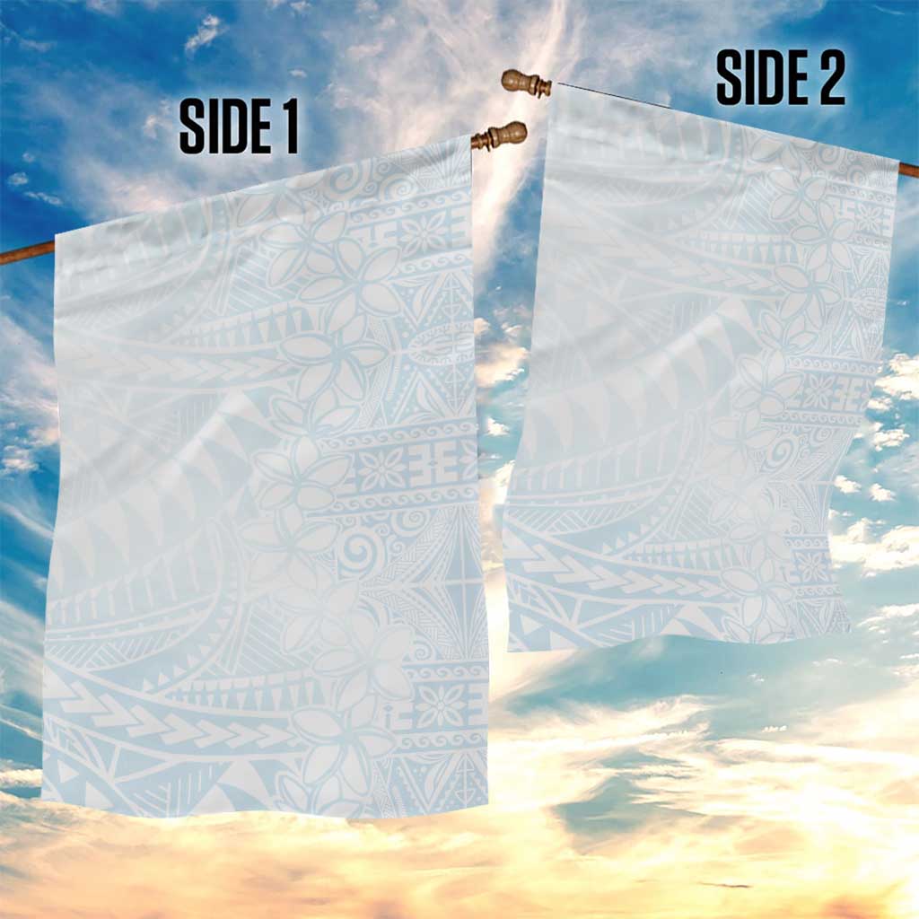White Sunday Garden Flag Plumeria Tatau Mix Tapa LT7 - Polynesian Pride