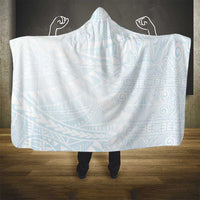 White Sunday Hooded Blanket Plumeria Tatau Mix Tapa LT7 - Polynesian Pride