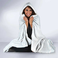 White Sunday Hooded Blanket Plumeria Tatau Mix Tapa LT7 - Polynesian Pride