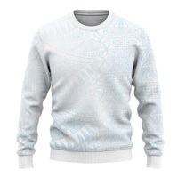 White Sunday Ugly Christmas Sweater Plumeria Tatau Mix Tapa LT7 - Polynesian Pride