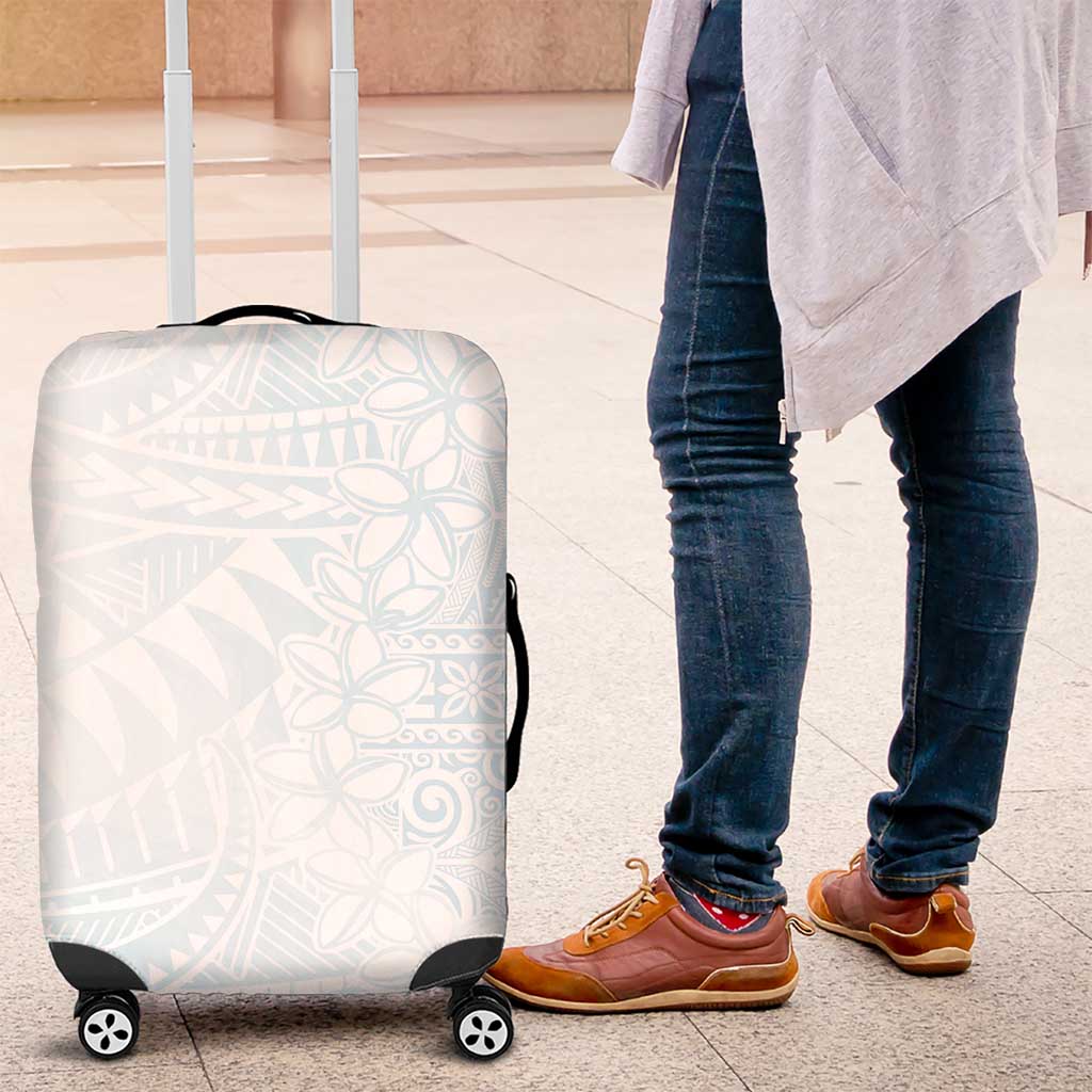 White Sunday Luggage Cover Plumeria Tatau Mix Tapa