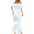 White Sunday Mermaid Dress Plumeria Tatau Mix Tapa