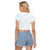 White Sunday Raglan Cropped T Shirt Plumeria Tatau Mix Tapa