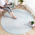 White Sunday Round Carpet Plumeria Tatau Mix Tapa