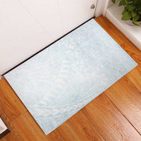 White Sunday Rubber Doormat Plumeria Tatau Mix Tapa LT7 - Polynesian Pride