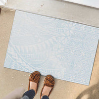 White Sunday Rubber Doormat Plumeria Tatau Mix Tapa LT7 - Polynesian Pride