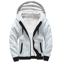 White Sunday Sherpa Hoodie Plumeria Tatau Mix Tapa LT7 Unisex White - Polynesian Pride