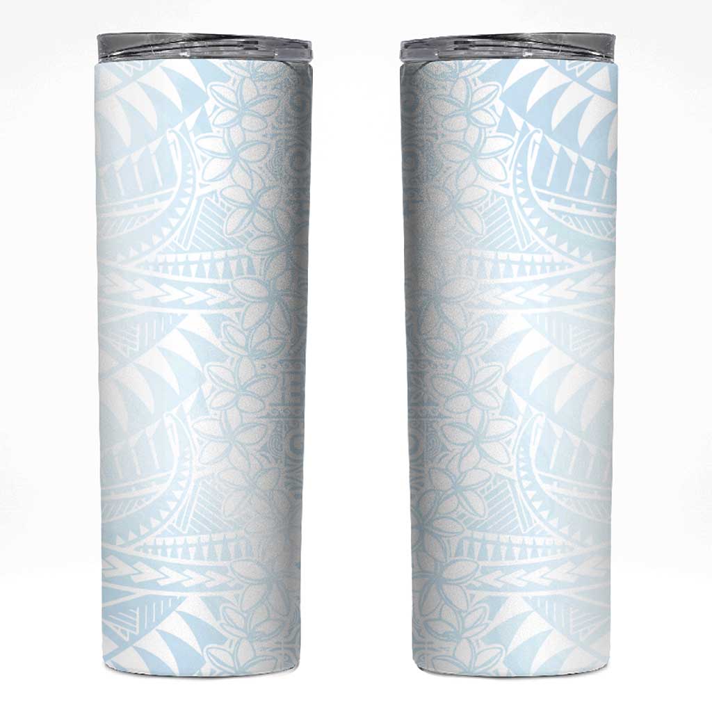 White Sunday Skinny Tumbler Plumeria Tatau Mix Tapa