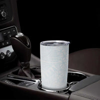 White Sunday Tumbler Cup Plumeria Tatau Mix Tapa LT7 - Polynesian Pride