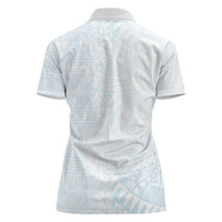 White Sunday Women Polo Shirt Plumeria Tatau Mix Tapa