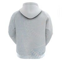 White Sunday Zip Hoodie Plumeria Tatau Mix Tapa