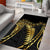 Polynesia Area Rug Black & Gold Fancy Plumeria