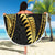 Polynesia Beach Blanket Black & Gold Fancy Plumeria