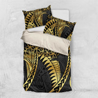 Polynesia Bedding Set Black & Gold Fancy Plumeria