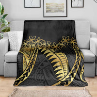 Polynesia Blanket Black & Gold Fancy Plumeria LT7 - Polynesian Pride