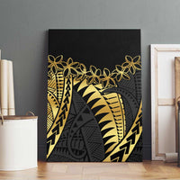 Polynesia Canvas Wall Art Black & Gold Fancy Plumeria LT7 - Polynesian Pride
