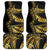 Polynesia Car Mats Black & Gold Fancy Plumeria