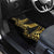 Polynesia Car Mats Black & Gold Fancy Plumeria