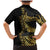 Polynesia Family Matching Mermaid Dress and Hawaiian Shirt Black & Gold Fancy Plumeria