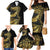 Polynesia Family Matching Mermaid Dress and Hawaiian Shirt Black & Gold Fancy Plumeria