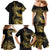 Polynesia Family Matching Mermaid Dress and Hawaiian Shirt Black & Gold Fancy Plumeria