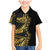 Polynesia Family Matching Mermaid Dress and Hawaiian Shirt Black & Gold Fancy Plumeria