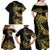 Polynesia Family Matching Off Shoulder Maxi Dress and Hawaiian Shirt Black & Gold Fancy Plumeria