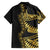 Polynesia Family Matching Off Shoulder Short Dress and Hawaiian Shirt Black & Gold Fancy Plumeria