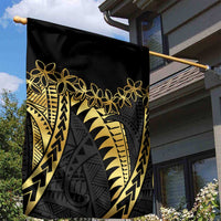 Polynesia Garden Flag Black & Gold Fancy Plumeria LT7 - Polynesian Pride