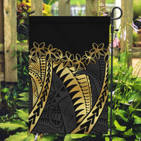 Polynesia Garden Flag Black & Gold Fancy Plumeria LT7 Garden Flag Black Gold - Polynesian Pride