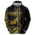 Polynesia Hoodie Black & Gold Fancy Plumeria