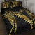 Polynesia Quilt Bed Set Black & Gold Fancy Plumeria