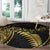 Polynesia Round Carpet Black & Gold Fancy Plumeria