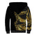 Polynesia Sherpa Hoodie Black & Gold Fancy Plumeria