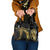 Polynesia Shoulder Handbag Black & Gold Fancy Plumeria