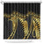 Polynesia Shower Curtain Black & Gold Fancy Plumeria