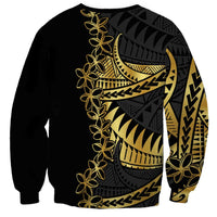 Polynesia Sweatshirt Black & Gold Fancy Plumeria