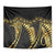 Polynesia Tapestry Black & Gold Fancy Plumeria