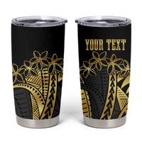 Polynesia Personalised Tumbler Cup Black & Gold Fancy Plumeria LT7 Black Gold - Polynesian Pride