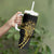 Polynesia Personalised Tumbler With Handle Black & Gold Fancy Plumeria