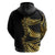 Polynesia Zip Hoodie Black & Gold Fancy Plumeria