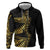 Polynesia Zip Hoodie Black & Gold Fancy Plumeria