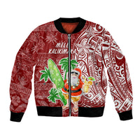 Hawaii Christmas Mele Kalikimaka Bomber Jacket Santa Claus LT7 Unisex Red - Polynesian Pride