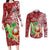 Hawaii Christmas Mele Kalikimaka Couples Matching Long Sleeve Bodycon Dress and Long Sleeve Button Shirt Santa Claus LT7 Red - Polynesian Pride