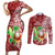 Hawaii Christmas Mele Kalikimaka Couples Matching Short Sleeve Bodycon Dress and Long Sleeve Button Shirt Santa Claus LT7 Red - Polynesian Pride