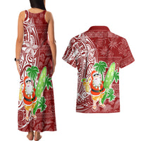 Hawaii Christmas Mele Kalikimaka Couples Matching Tank Maxi Dress and Hawaiian Shirt Santa Claus LT7 - Polynesian Pride