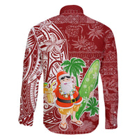 Hawaii Christmas Mele Kalikimaka Family Matching Long Sleeve Bodycon Dress and Hawaiian Shirt Santa Claus LT7 - Polynesian Pride